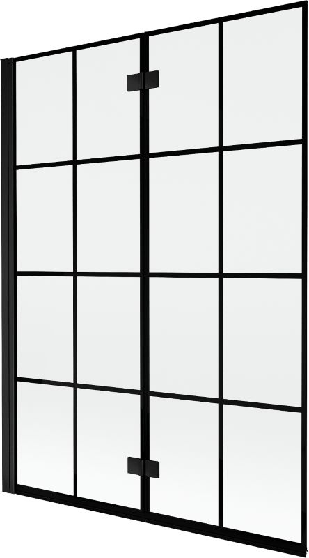 Parawan nawannowy 2-skrzydłowy Mexen Mist czarny 130x150 cm lewy 1 szt