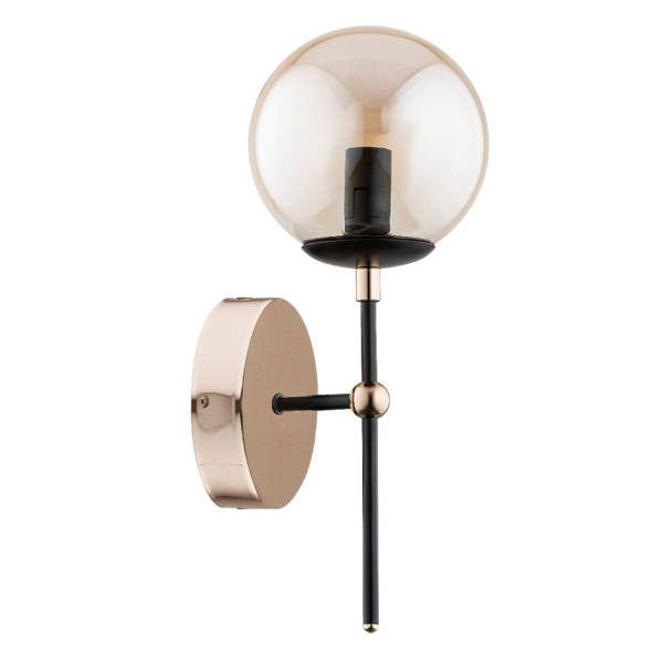 Kinkiet ścienny Alfa Tanos czarno-bursztynowy styl nowoczesny 1 x E14 x 10W IP20 wym: 38 x 18 x 14 cm - 1 szt.