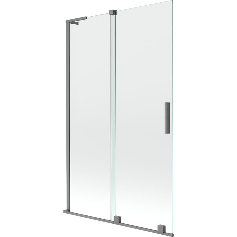 Parawan nawannowy rozsuwany Mexen Velar L transparent gun metal 110 x 150 cm 1 szt.