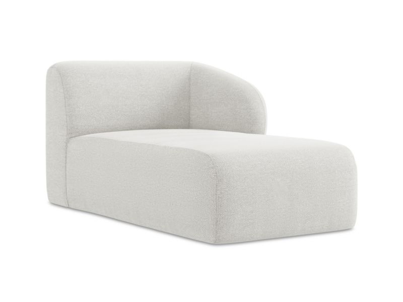 Szezlong prawostronny LaMiaSofa CERVO z tkaniny bouclé 91x166 cm biały 1 szt.