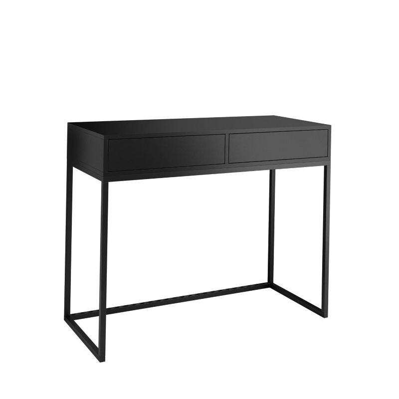 Toaletka z szufladami Bettso Cubic 80 cm w loftowym stylu na czarnym stelażu czarny 1szt.