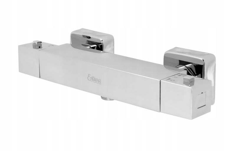 Bateria prysznicowa ścienna Estiva KOBA Down Connection srebrna termostatyczna 1 szt.