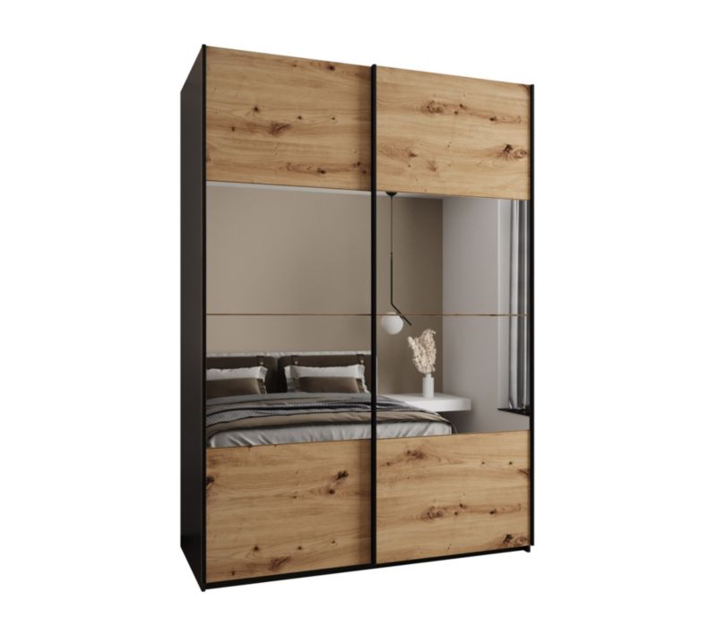 Szafa przesuwna Abiks LUX 4 wysoka szer.170cm czarny/artisan/czarny 1szt.