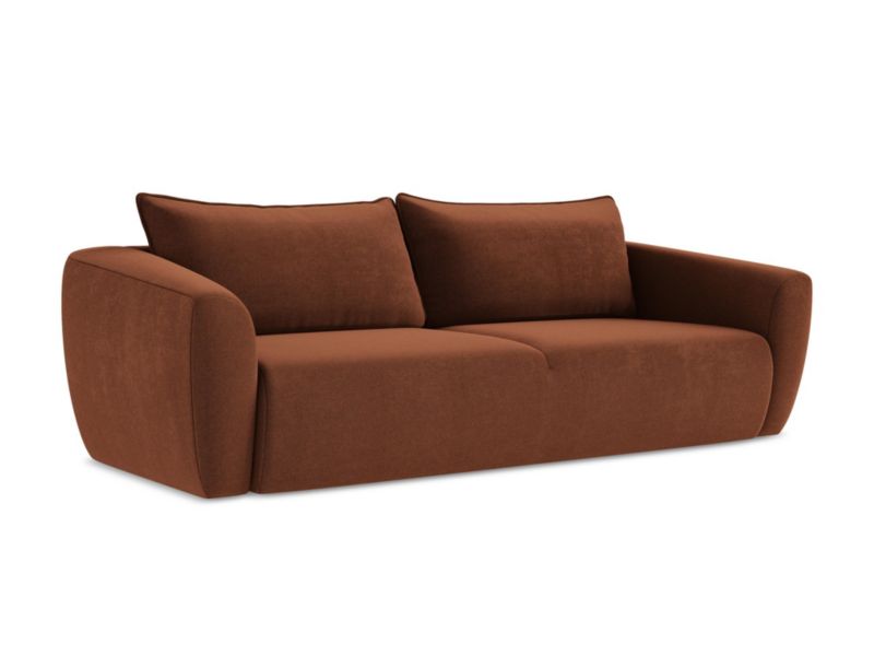 Kanapa 3-osobowa z funkcją spania LaMiaSofa PISA z tkaniny strukturalnej 238x102 cm terakota 1 szt.