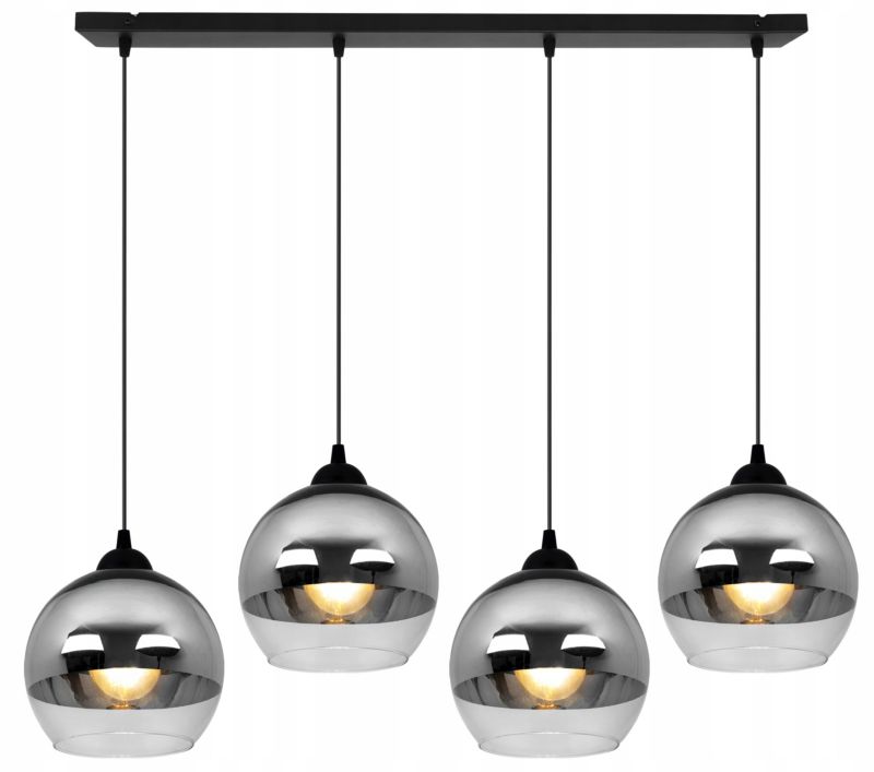 Lampa sufitowa wisząca Light Home LH Bergen 4x E27 60W srebrny/bezbarwny 1szt.