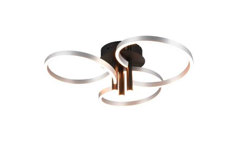 Lampa sufitowa wisząca Trio Caruso 2974 szaro-czarna nowoczesna wbudowany LED 43W 1 szt.