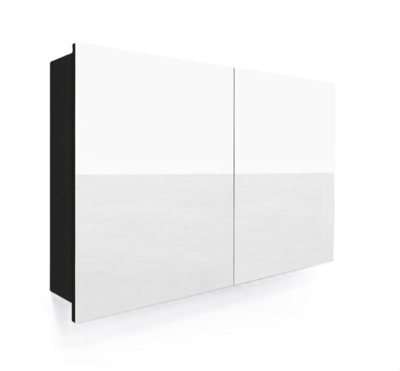 Szafka łazienkowa z lustrem dwudrzwiowa Better Home, 100 x 60 x 14 cm, Czarna, 1 szt.