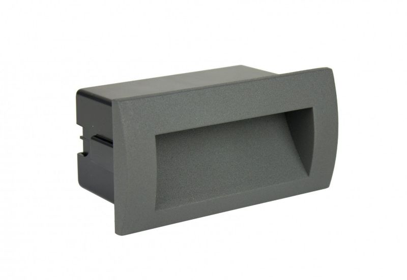 Oprawa zewnętrzna wpuszczana SU-MA Mur ciemnoszara LED 4W 3000K 100lm IP65 wym: 7 x 14 x 7,1 cm - 1 szt.