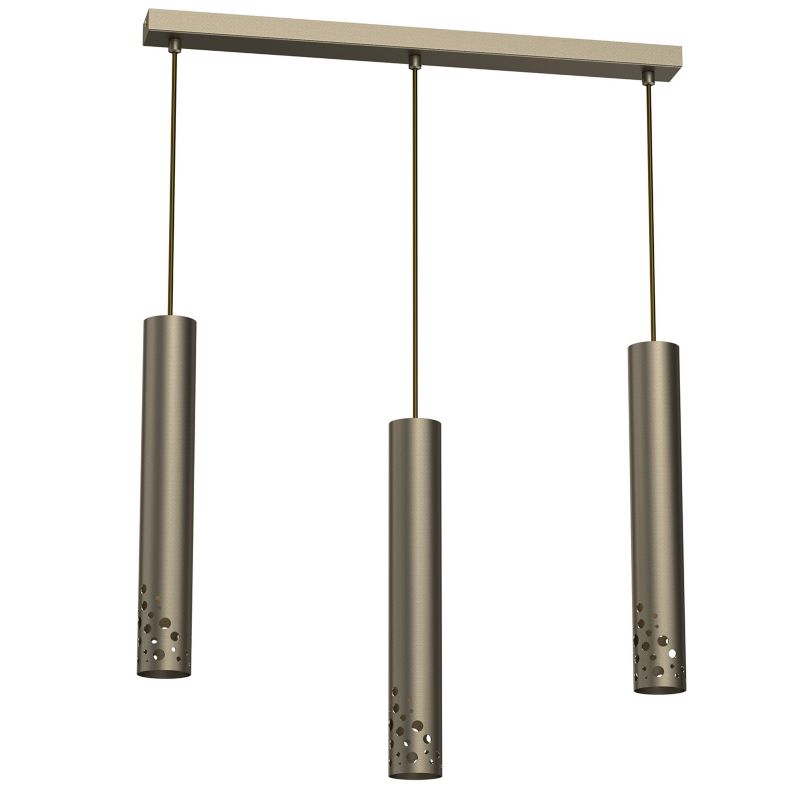 Lampa wisząca Luminex Tibia Buble 7327 tytanowe złoto tuby 3xGU10 x 8W 1 szt.