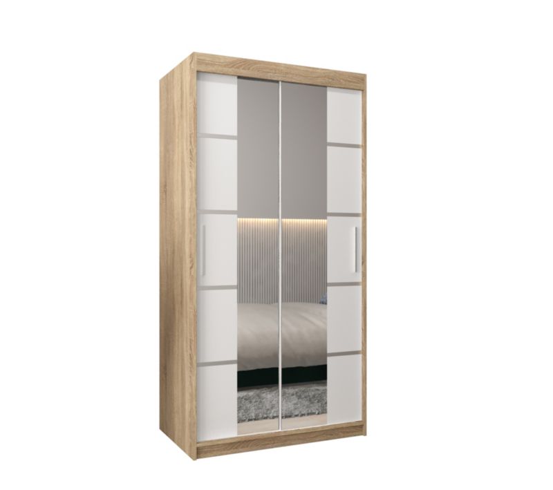 Szafa przesuwna Garderoba Abiks Verona 4 100 sonoma + biały 1 szt.