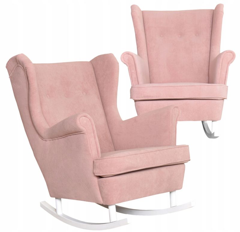 Fotel uszak do salonu bujany Family Meble Hunter różowy 1szt