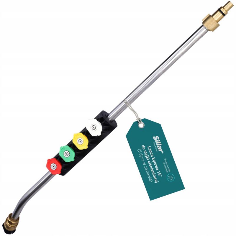 Lanca kątowa, Sillar, do myjki ciśnieniowej, zamiennik Lavor Parkside + 5 dysz, z uchwytem, 6szt