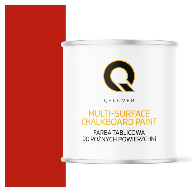 Farba Tablicowa Do Ścian Pisania Kredą Q-Cover Kolor Czerwony RAL3020 Mat 2.5L