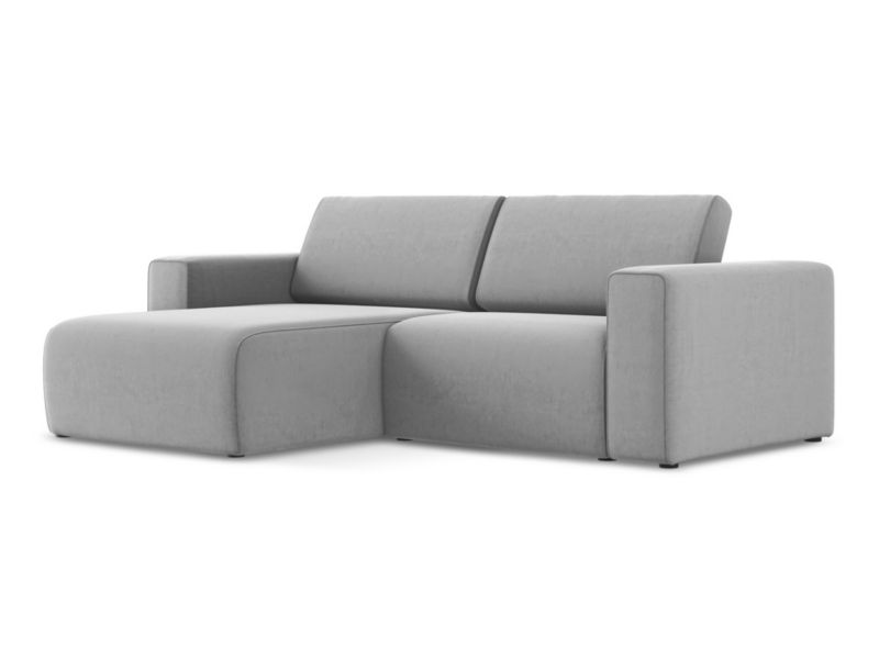 Narożnik lewostronny LaMiaSofa CASERTA z tkaniny welwetowej 224x167 cm szary 1 szt.