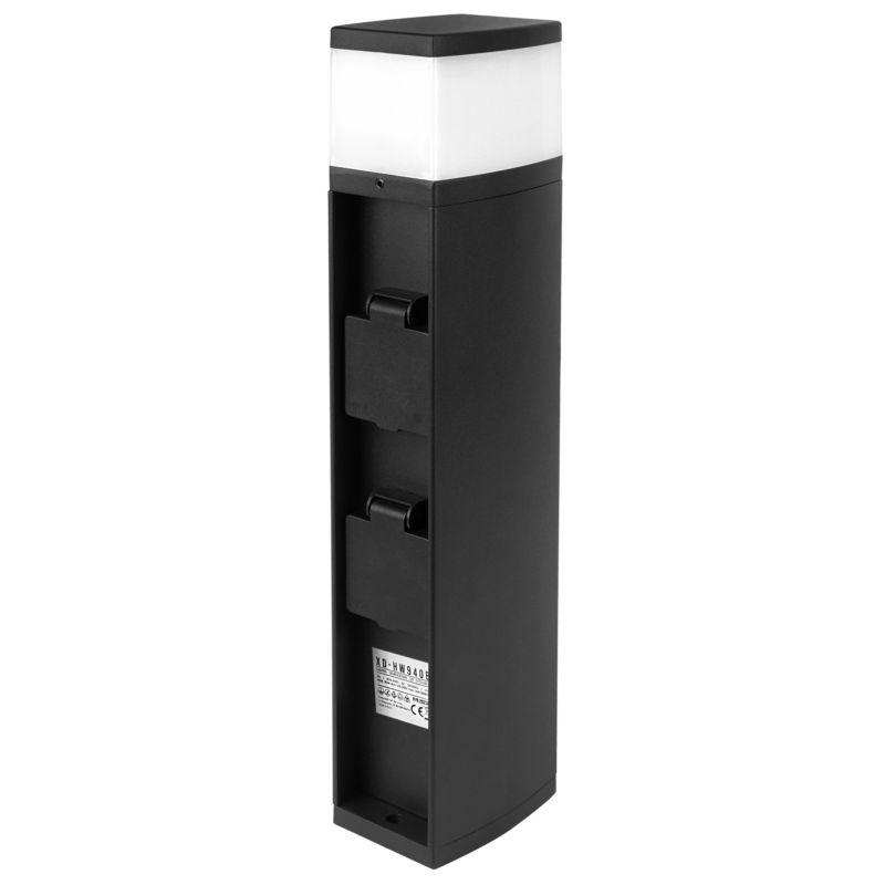 Lampa ogrodowa LED XUDO Stojąca 40cm G9 z 2 gniazdami IP44 Czarna 1 szt.