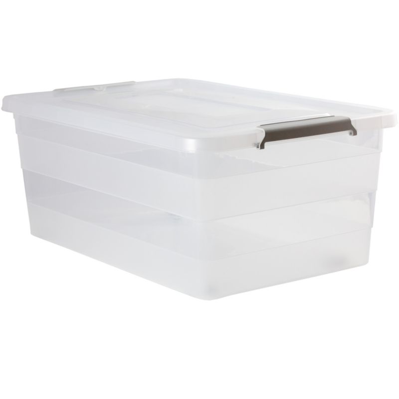 Pojemnik Plastikowy EDANTI z pokrywą, transparentny 40L 1 szt.