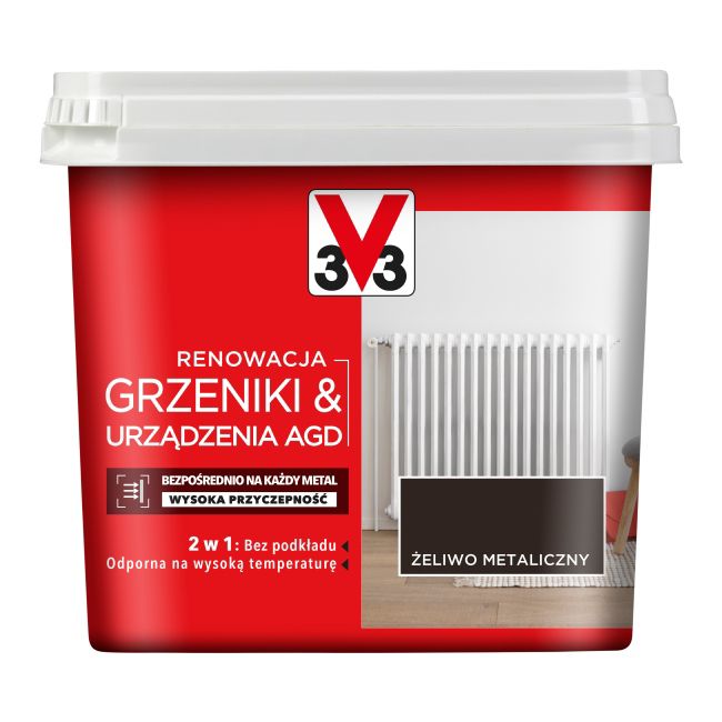 Farba renowacyjna V33 Grzejniki & AGD żeliwo metaliczny 0,75 l