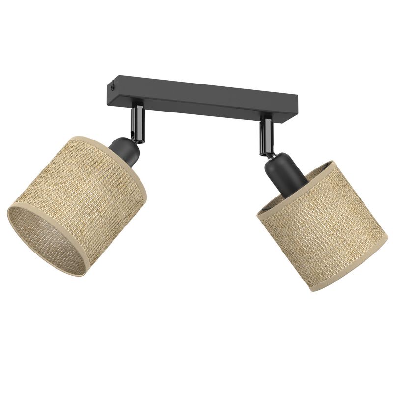 Lampa sufitowa Luminex Jute Spot kremowo-czarny mat Listwa z lampami 2 x E27 x 15W wym: 20 x 25 x 10 cm - 1 szt.