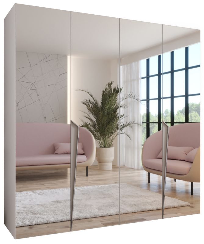 Szafa uchylna z lustrem otwierana Abiks PIANO 3 200 wys 202 cm Biały + Kaszmir 1 szt