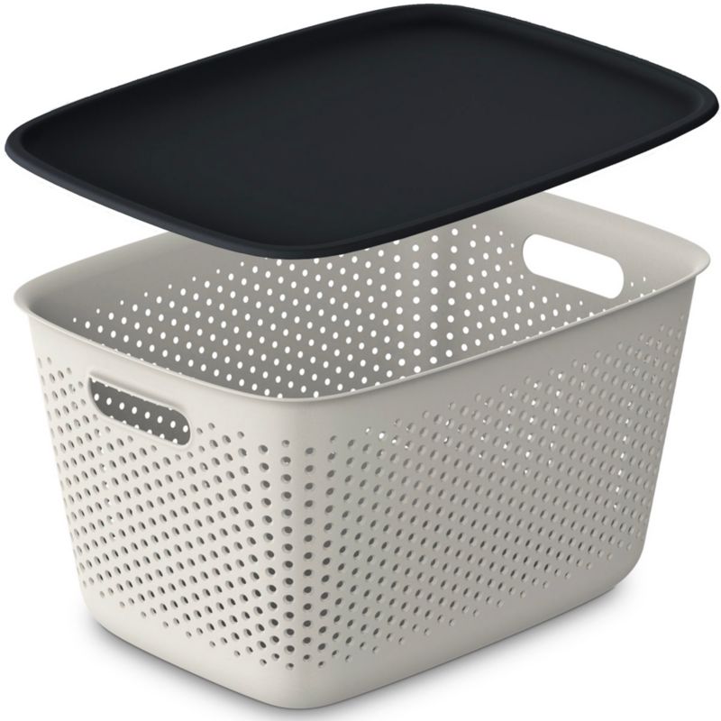 Pojemnik EDANTI Plastikowy Ażurowy Plastikowe Zamykany Z Pokrywką Do Przechowywania Na Zabawki Dokumenty 17 L 1 szt.