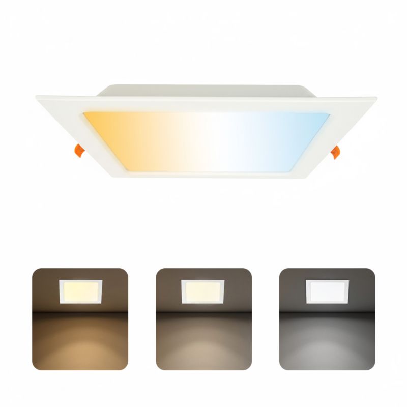 Oprawa podtynkowa HOROZ downlight LED, 24W, 2270lm, IP20, CCT, kwadratowa, biała, ALEXIS-SQ 1 szt