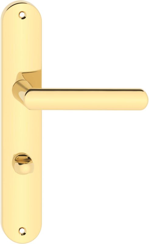 Klamka drzwiowa Metalbud Splash długi szyld 72 mm WC złota