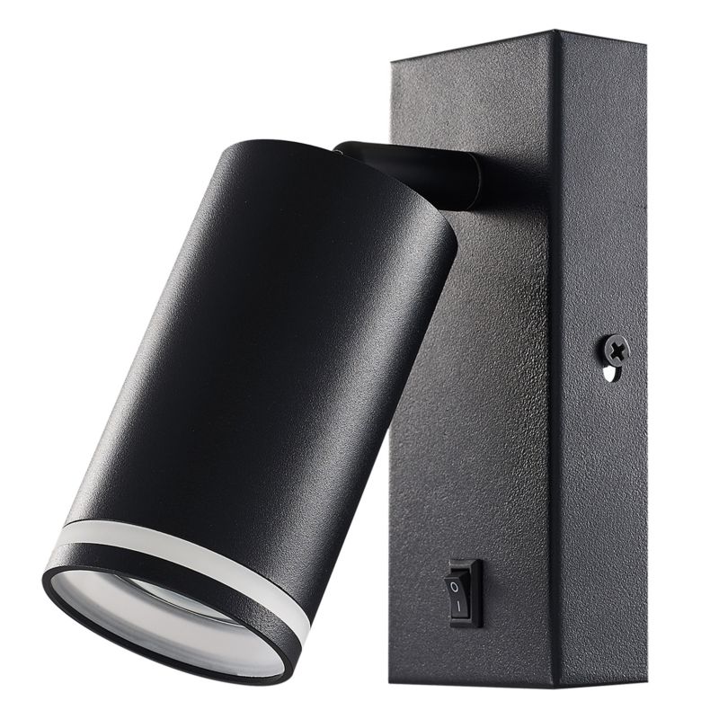 Kinkiet ścienny LED MasterLED Ring GU10 14cm IP20 ruchomy czarny matowy 1 szt.