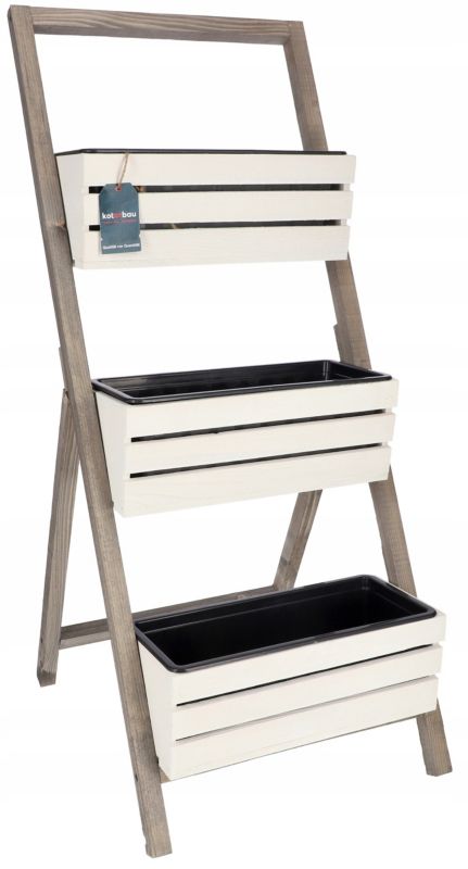 Kwietnik ogrodowy KOTARBAU drewniany z wkładem białoszary 105 cm 1 szt.