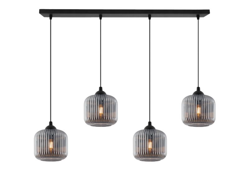 Lampa sufitowa wisząca pozioma Light Home LH Riffle Walec 4x E27 60W szary1szt.