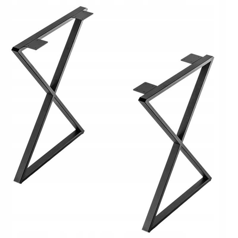 Nogi Do Stołu KADAX metalowe Biurko Loft X Czarne industrial 60x77 cm 2 szt.