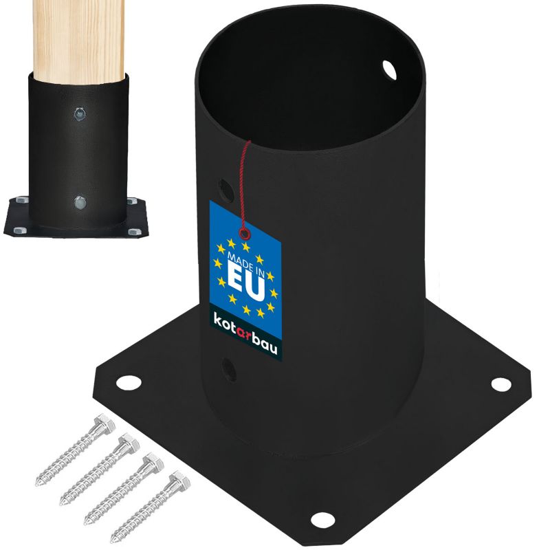 Podstawa słupa KOTARBAU okrągła przykręcana stalowa czarna fi 80 mm 1 szt.