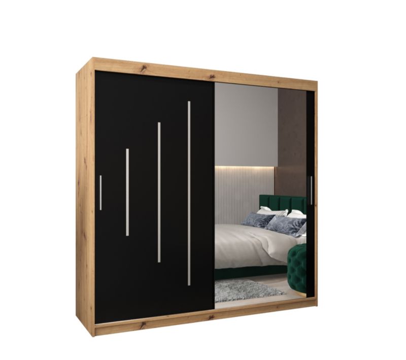 Szafa przesuwna Garderoba Abiks YORK 2 200 artisan/czarny 1 szt.