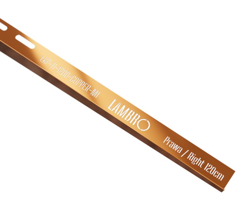 Listwa brodzikowa krawędziowa spadkowa Lambro srebrny połysk 120 cm prawa 1 szt.