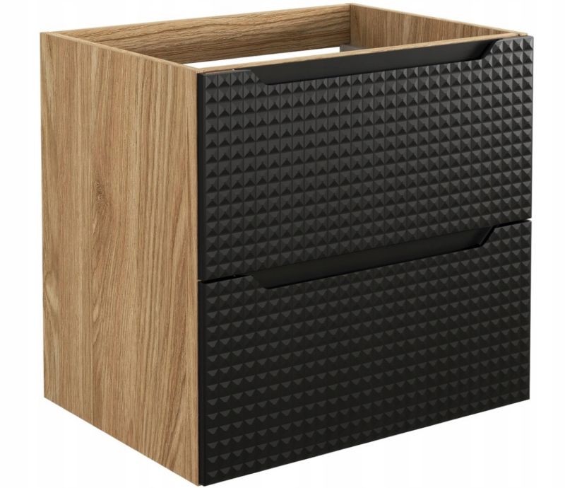 Szafka łazienkowa Furnidea 60 cm pod umywalkę czarna dąb Luxor 1 szt.