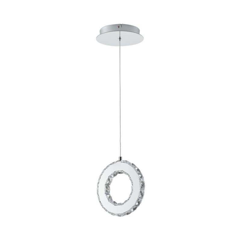 Lampa wisząca Zuma Line Girona 8983 chromowana srebrna kryształowa wbudowany LED 10W 1 szt.
