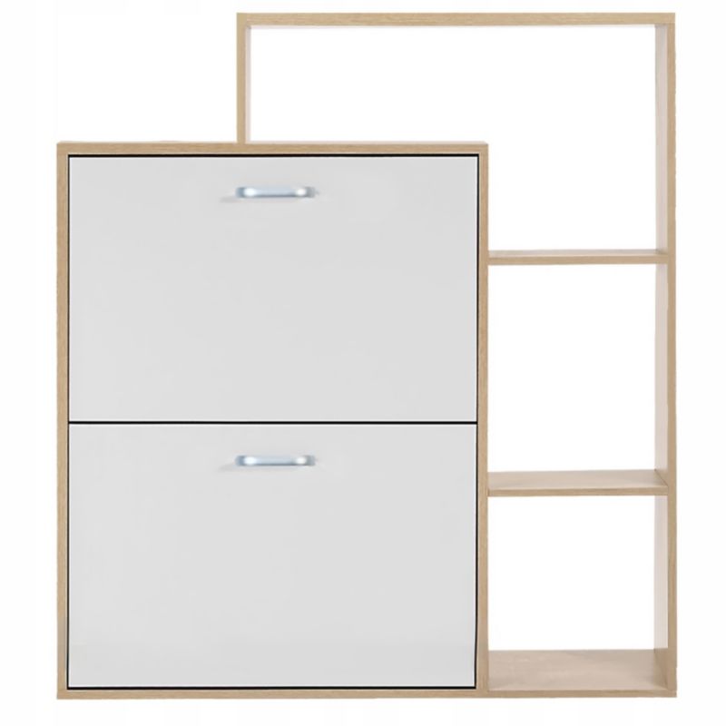 Szafka na buty JUMI regał 2 komory schowek do przedpokoju pojemna z półką biała 1 szt.