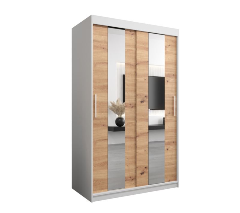 Szafa przesuwna Garderoba Abiks POLE 120 biały/artisan 1 szt.