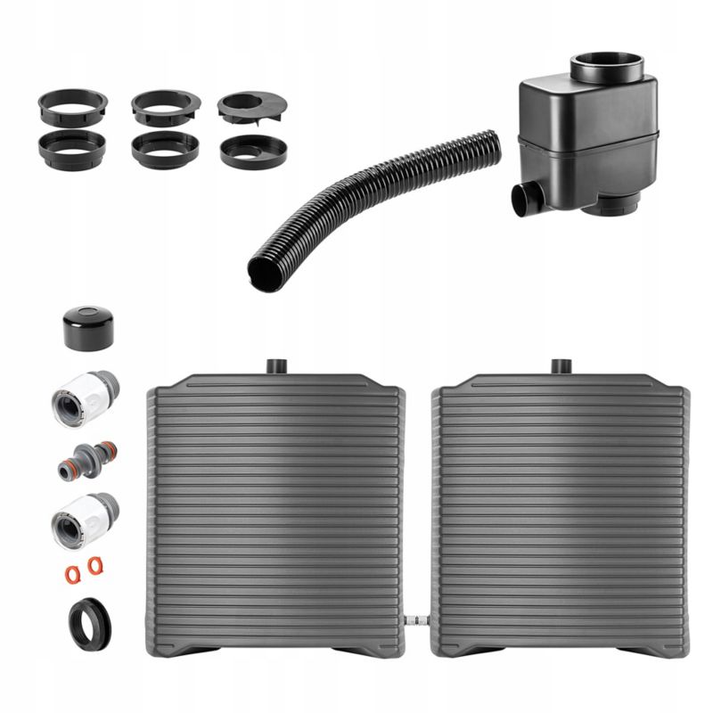 Zbiornik Na Deszczówkę KADAX 250L Beczka Wodę Pojemnik modułowy Kranik Zestaw 1szt.