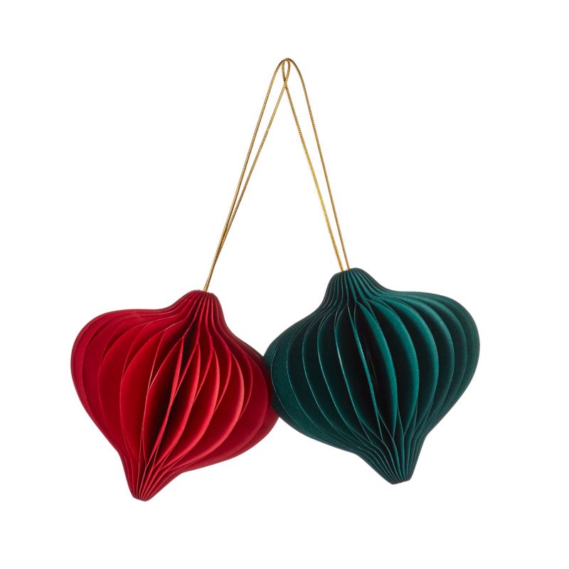 Dekoracja choinka bombka 2 szt. czerwony / zielony