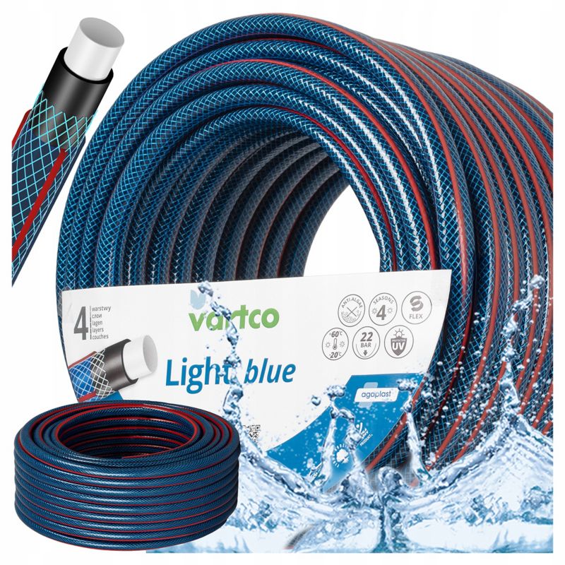 Wąż ogrodowy Vartco Light Blue 4 warstwy 1/2" 20m 1 szt.