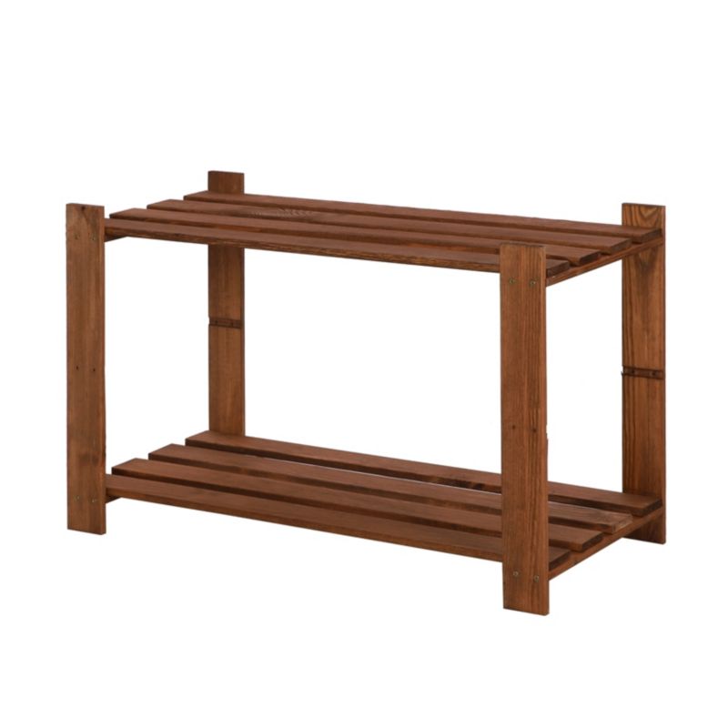 Regał drewniany MODO24 impregnacja brązowa szeroki sosnowy eco do książek i zabawek 1 szt.