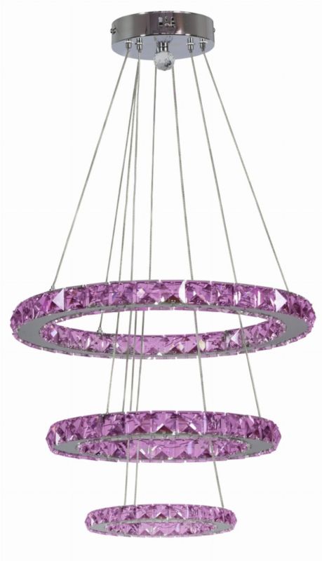 Żyrandol Candellux Lords 3090 chromowany-fioletowy pilot wbudowany LED 48W 1 szt.