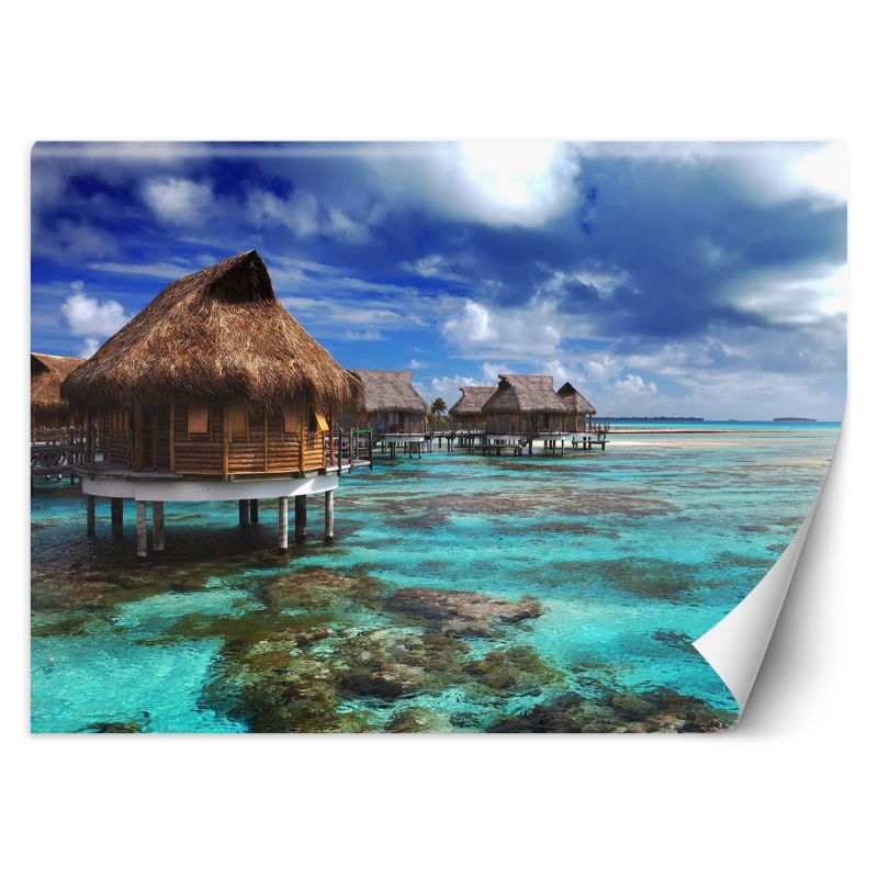 Fototapeta Feeby Domek błękitna plaża tropikalna 150x105 1 szt