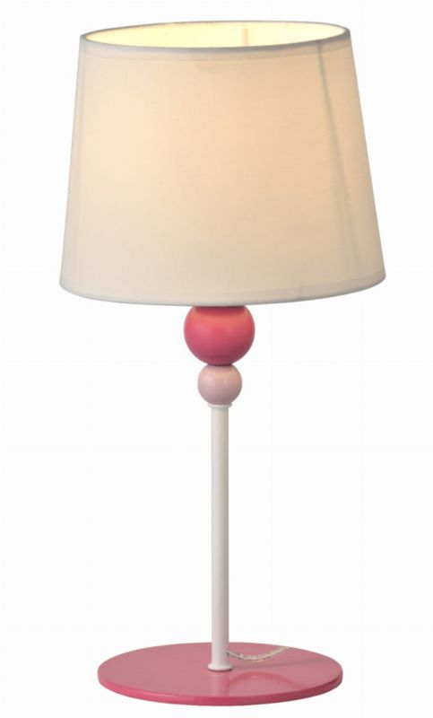 Lampka stołowa Candellux Bebe różowo-biała 1 x E27 x 60W IP20 wym: 35 x 18 x 18 cm metal - 1 szt.