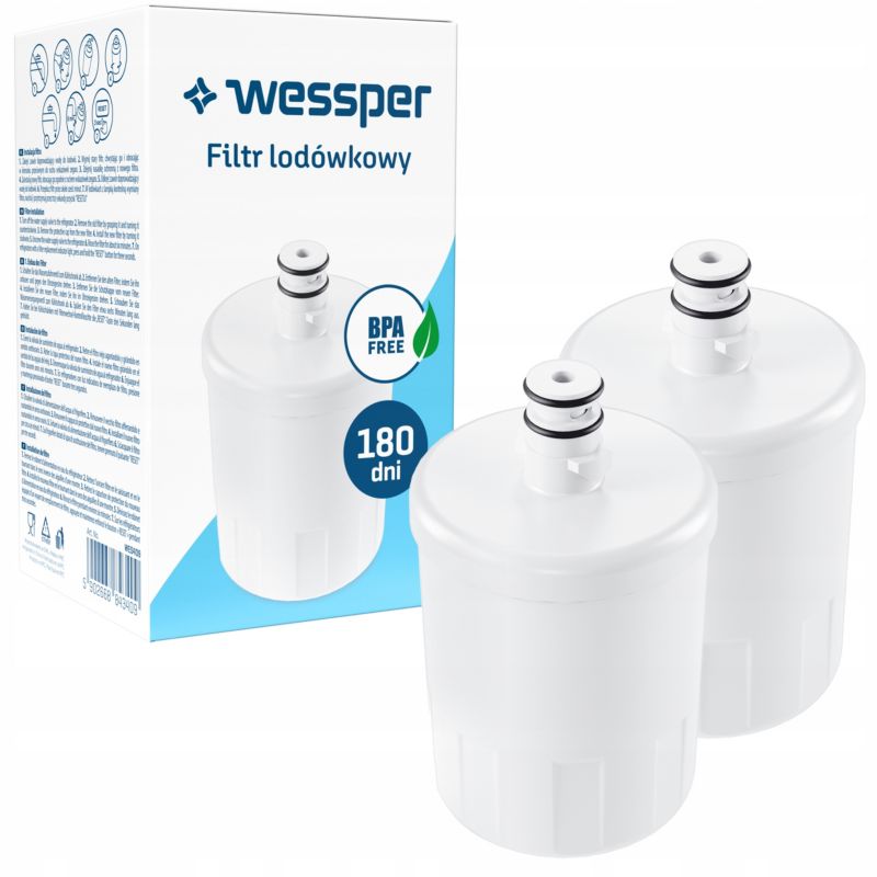 Filtr wody, Wessper, do lodówki LG, Kenmore, zamiennik 469890, 09890, wkład, 2szt