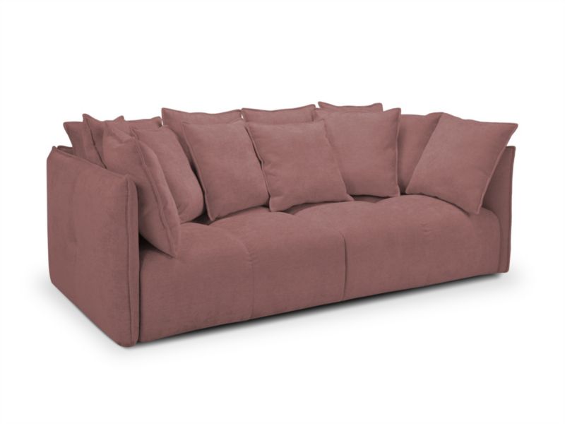 Sofa 3-osobowa LaMiaSofa FABRO z tkaniny szenilowej 250x125 cm pudrowy róż 1 szt.