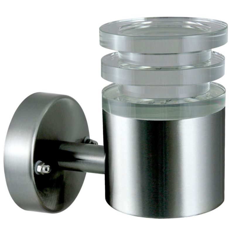 Kinkiet ścienny zewnętrzny Polux Crystal srebrny satynowy LED 6.5W 4000K 450lm IP44 wym: 13 x 7,6 x 13,3 cm metal - 1 szt.