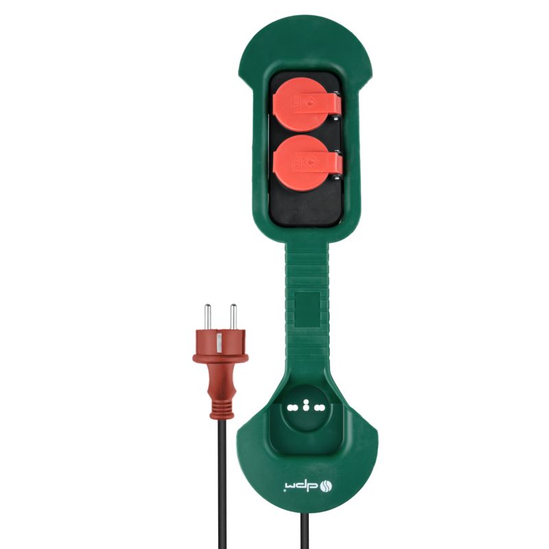 Przedłużacz ogrodowy 2 gniazda z uziemieniem IP 44 8 m