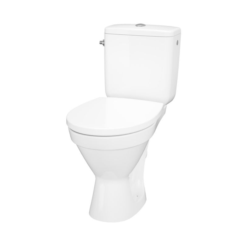 Kompakt WC GoodHome Tasi bezkołnierzowy z deską polipropylen poziomy