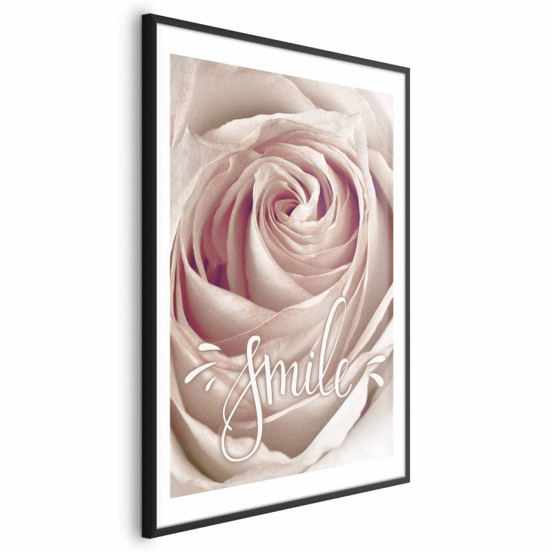 Plakat Artgeist Uśmiechnij się 40x60 cm z ramą czarną z marginesem 1 szt